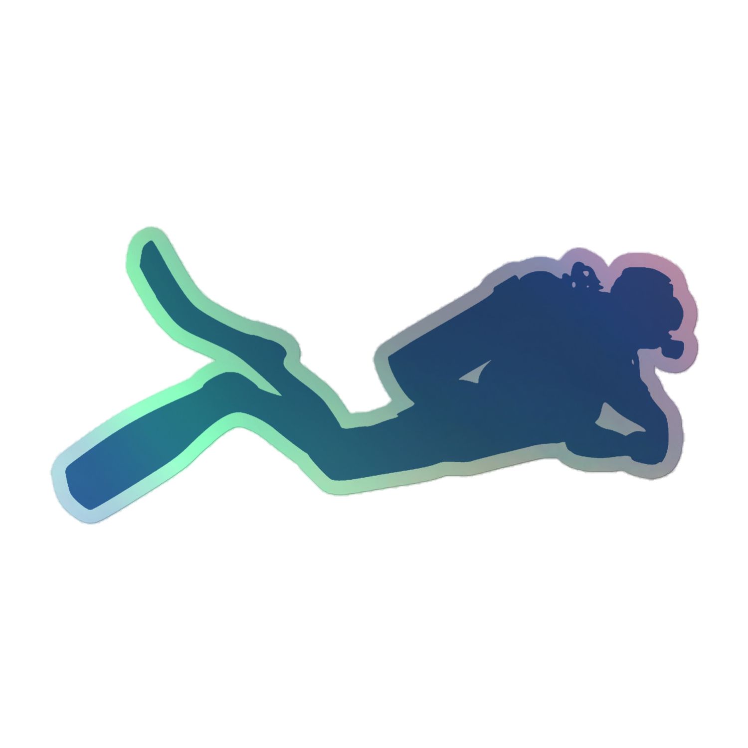 Scuba Diver Holographic Sticker