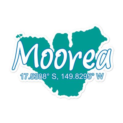 Moorea Island Coordinates Sticker