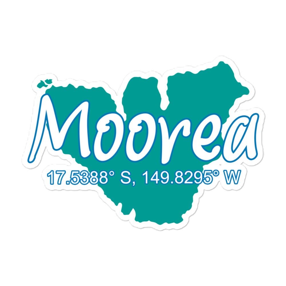 Moorea Island Coordinates Sticker