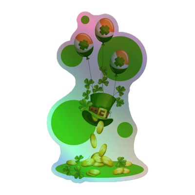 St Patrick&#39;s Day Holographic Sticker