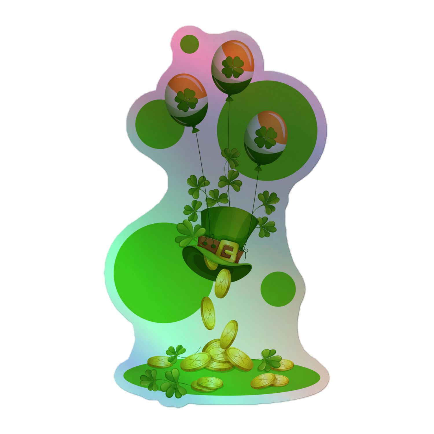 St Patrick&#39;s Day Holographic Sticker