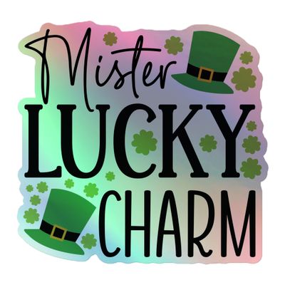 St. Patrick&#39;s Day Mister Lucky Charm  Holographic Sticker