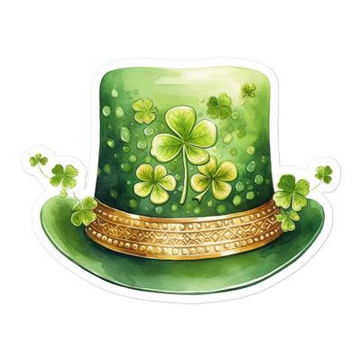 St Patrick&#39;s Day Hat Sticker