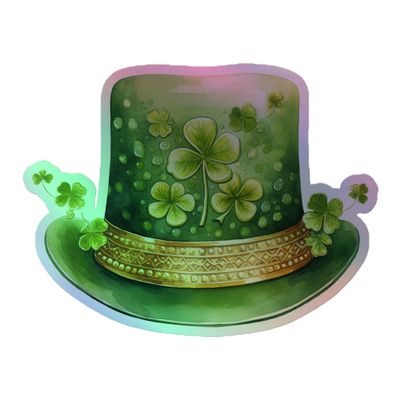St Patrick&#39;s Day Hat Holographic Sticker
