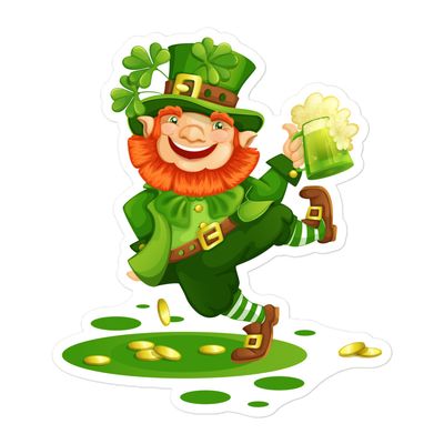 St. Patrick&#39;s Day Dancing Leprechaun Sticker