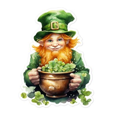 St Patrick&#39;s Day Leprechaun Sticker