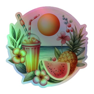 Summer Vacation Vibes (3) Holographic Sticker