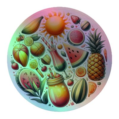Summer Vacation Vibes (9) Holographic Sticker
