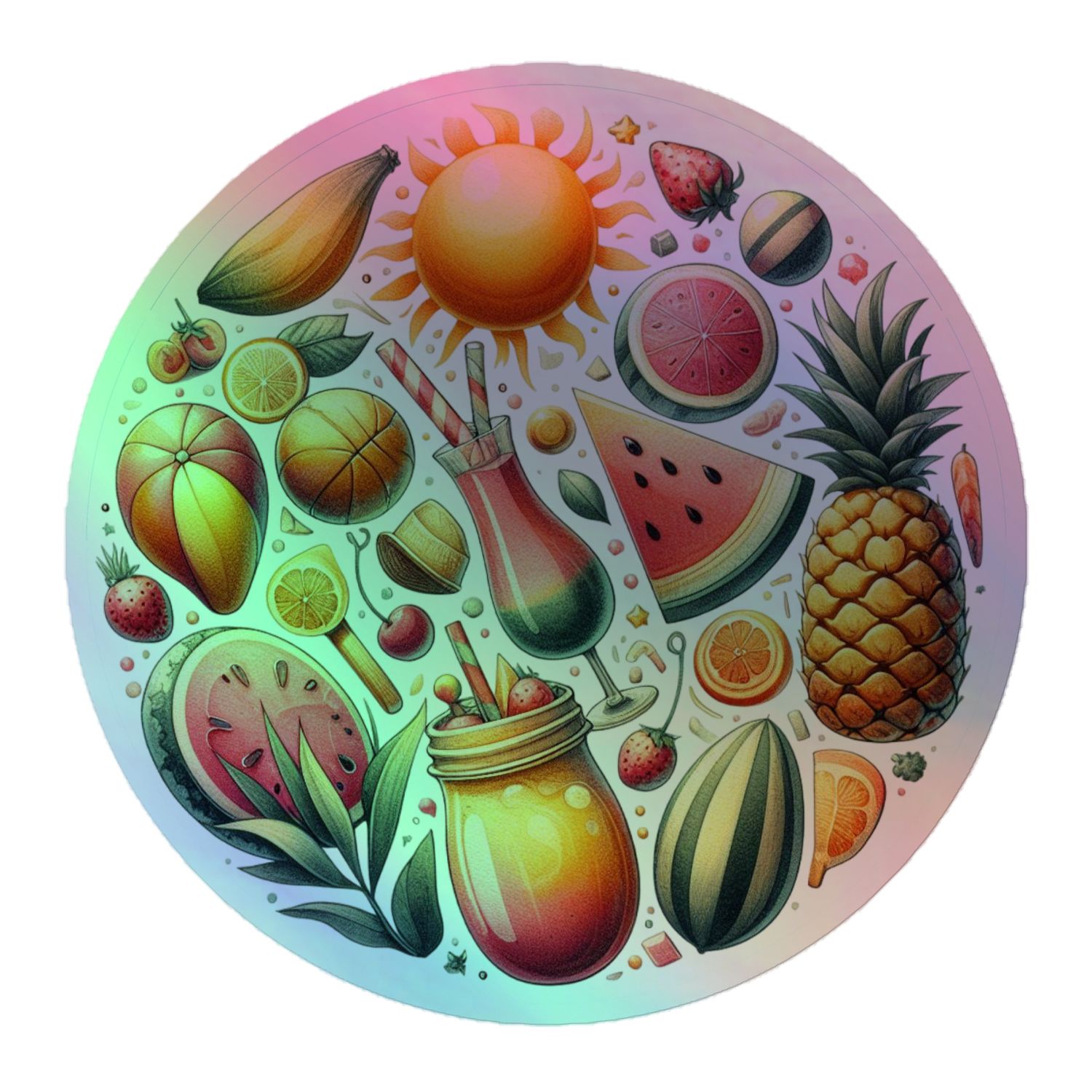 Summer Vacation Vibes (9) Holographic Sticker