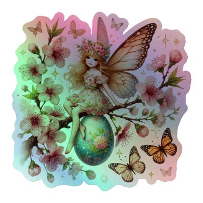 Easter Fairy Holographic Sticker