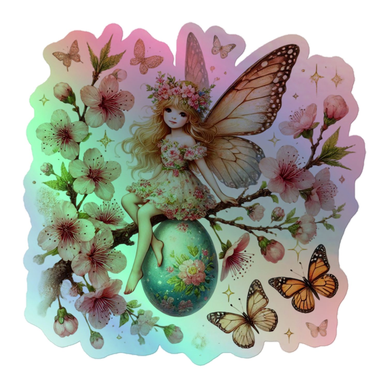 Easter Fairy Holographic Sticker