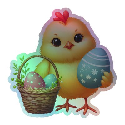 Easter Chick Holographic Sticker