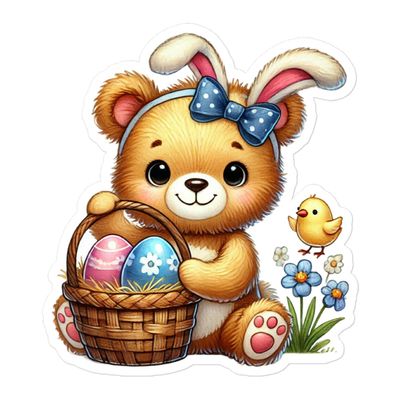 Cute Easter Bear Sticker