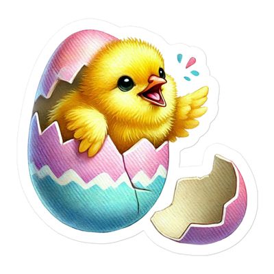 Hatching Easter Chick Sticker