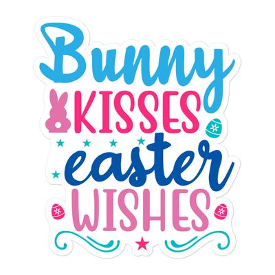 Bunny Kisses Easter Wishes Sticker