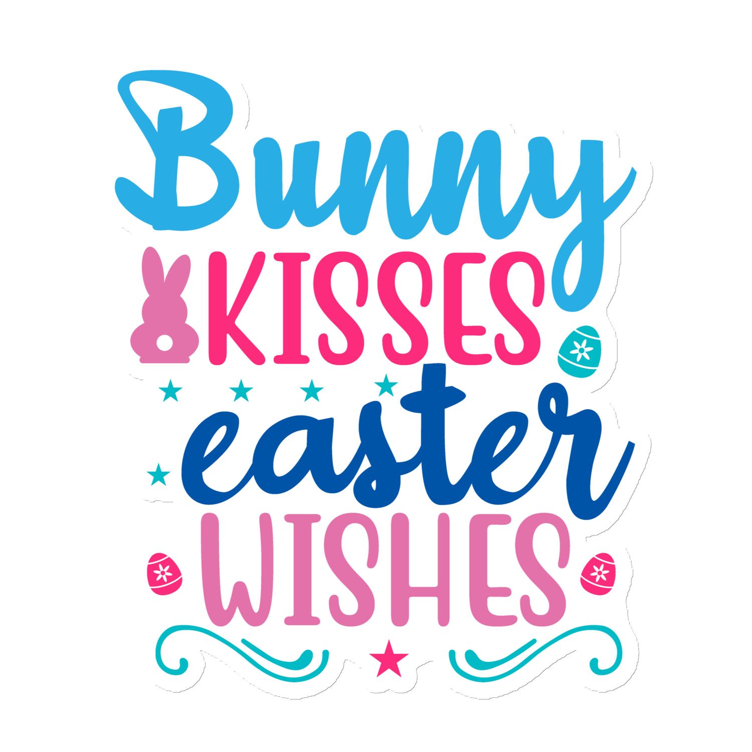 Bunny Kisses Easter Wishes Magnet