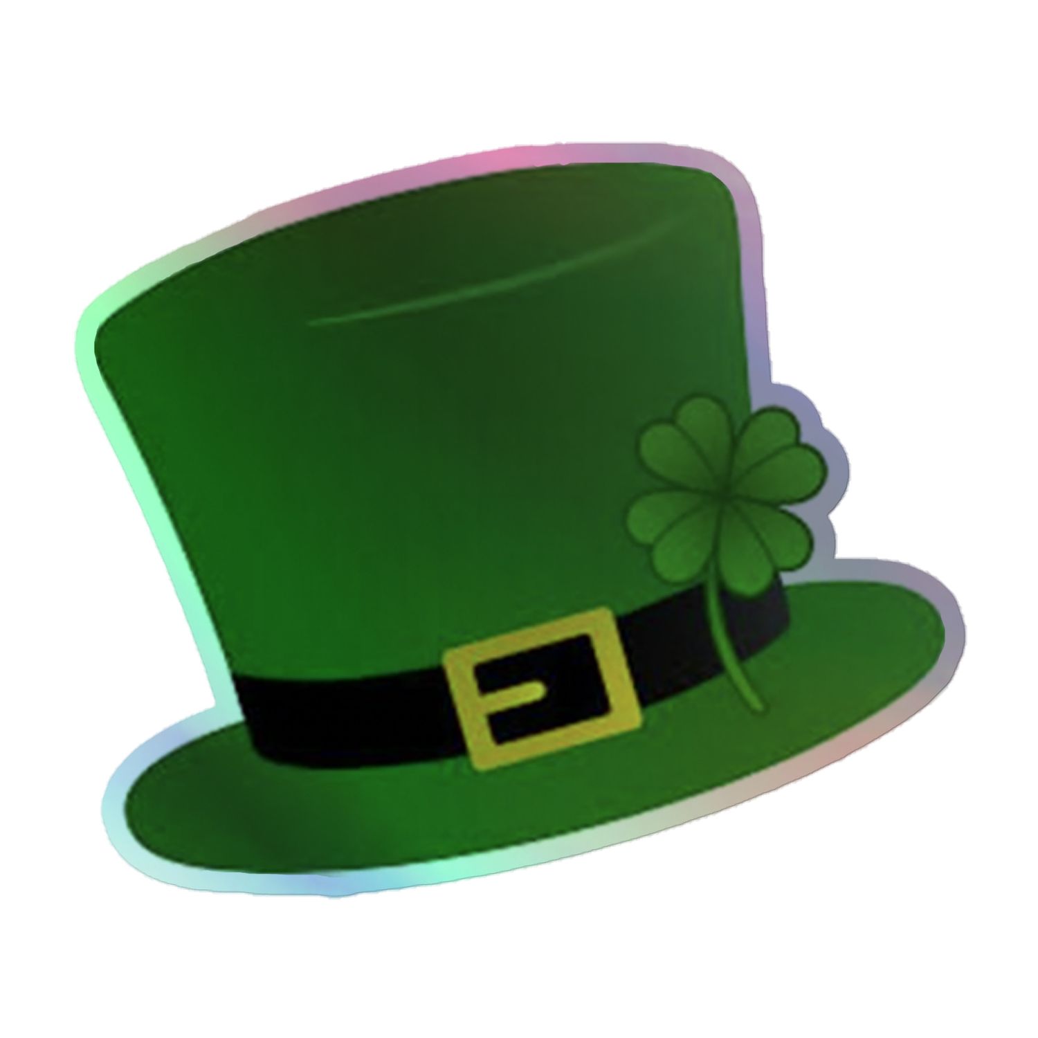 Fun St Patrick&#39;s Day Hat Holographic Sticker