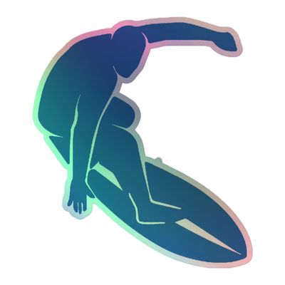 Surfer Holographic Sticker