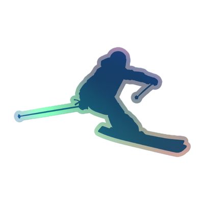 Skier Holographic Sticker