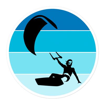 Kitesurfer Blue Design Sticker