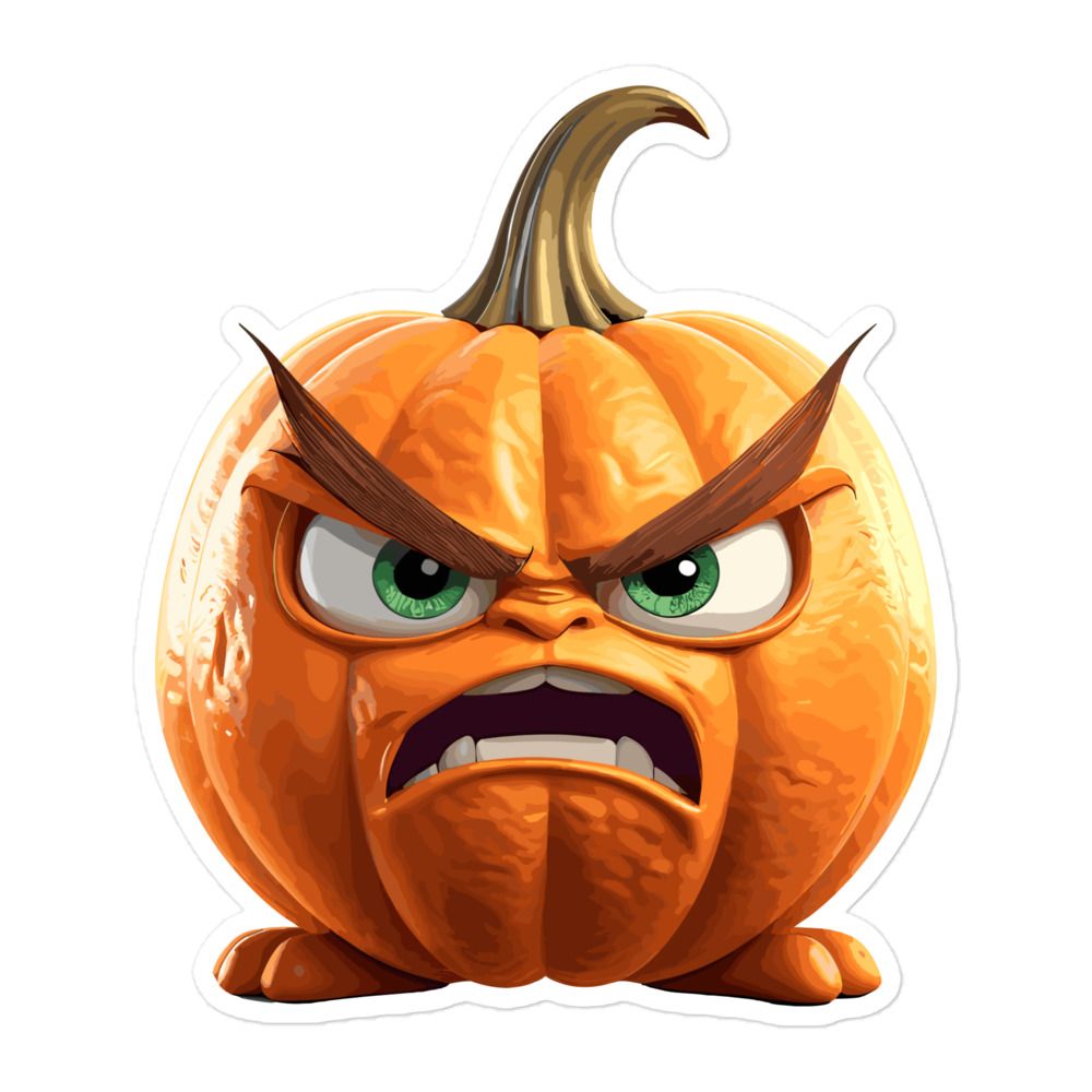 Halloween Angry Pumpkin (1) Sticker