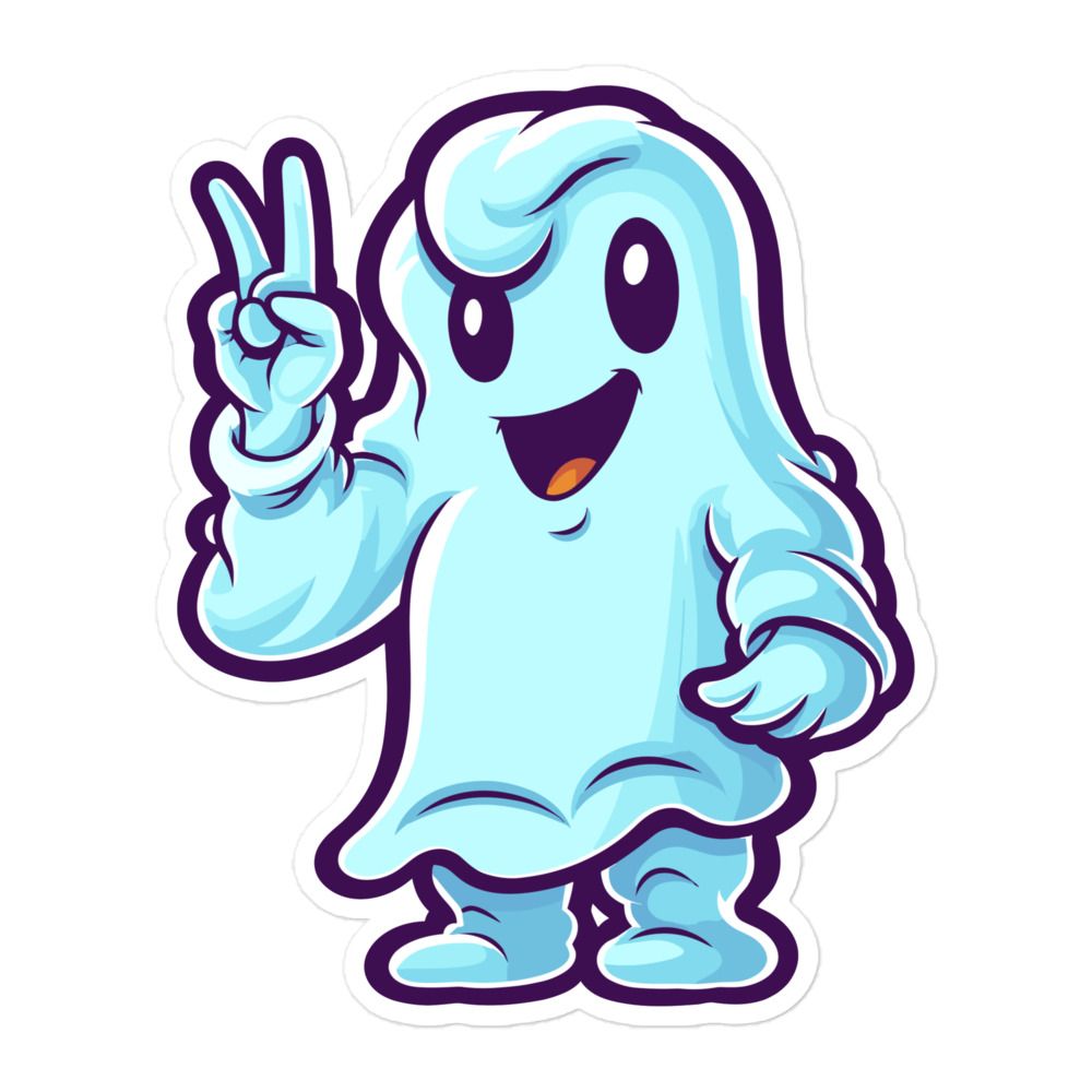 Halloween Ghost Pointing (1) Sticker
