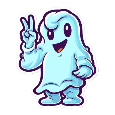 Halloween Ghost Pointing (1) Sticker