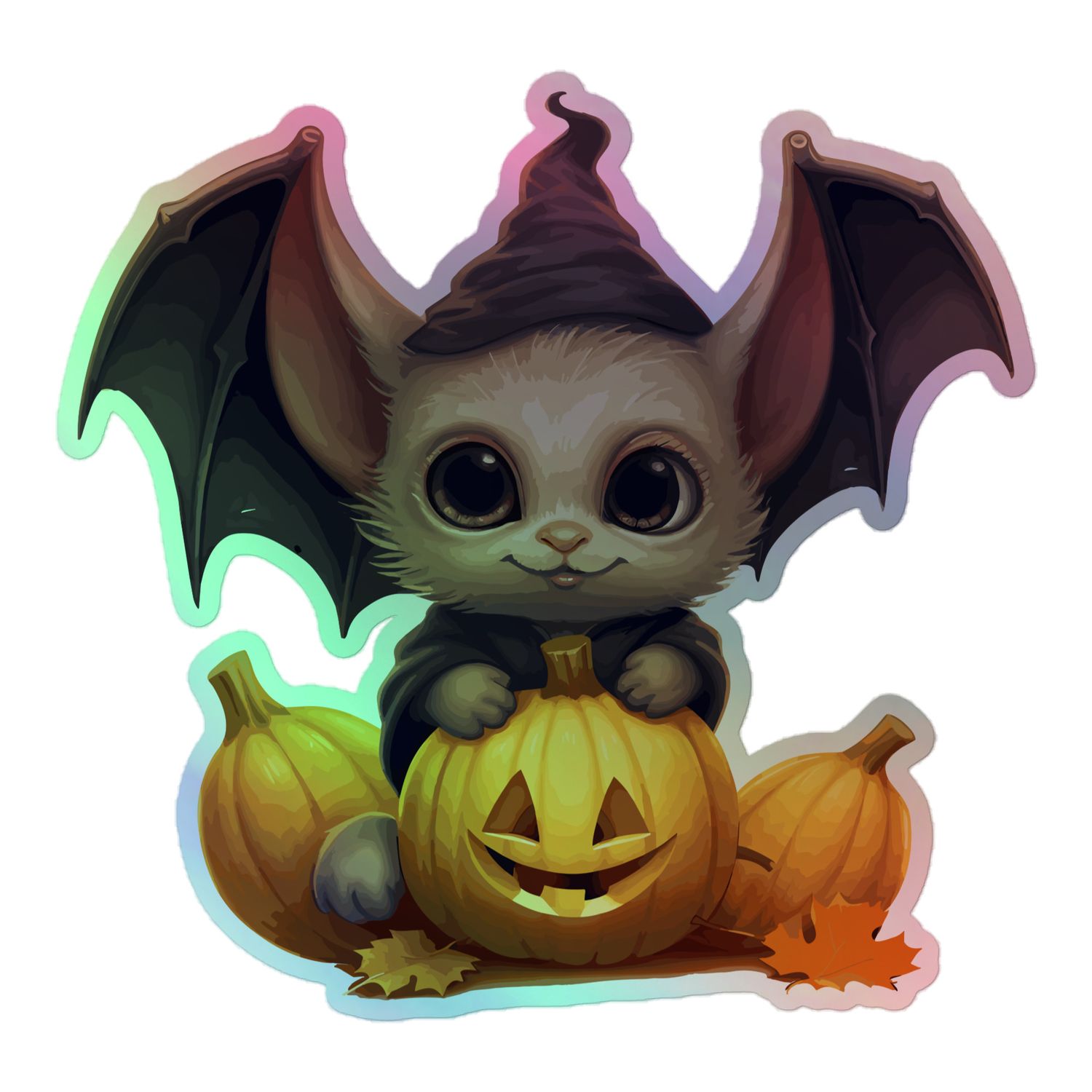 Halloween Cute Bat (1) Holographic Sticker