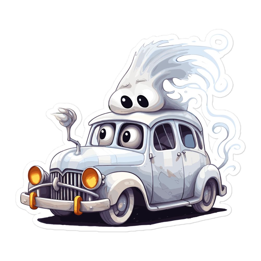 Halloween Haunted Car (1) Sticker