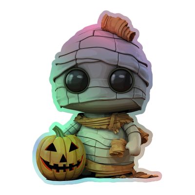Halloween Mummy (1) Holographic Sticker