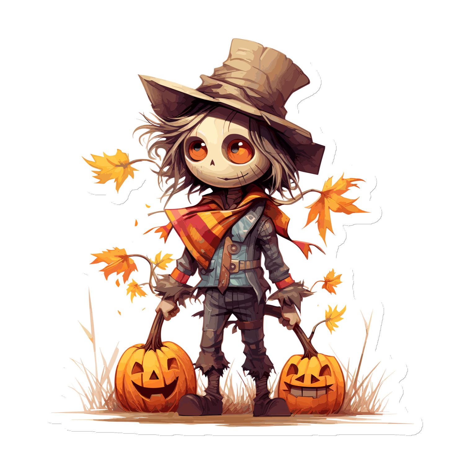 Halloween Scarecrow Boy Pumpkin (1) Magnet