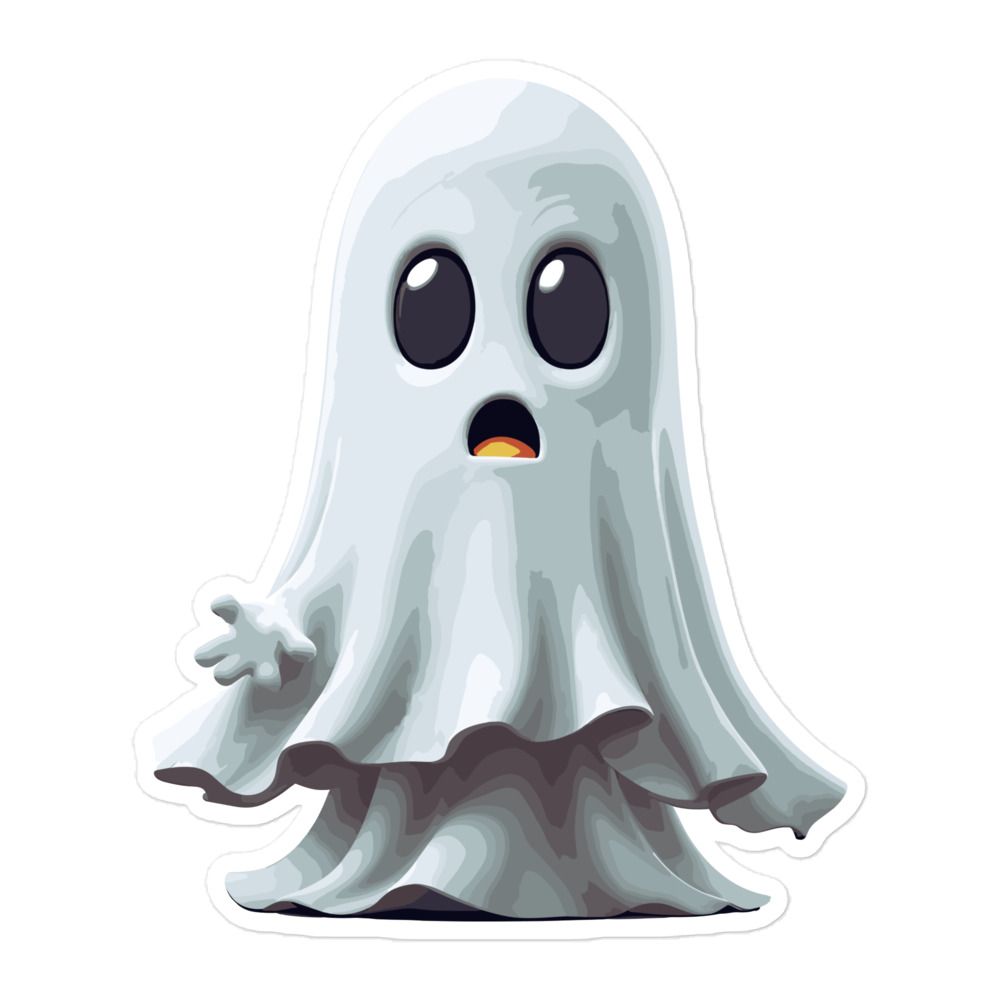 Halloween White Ghost (1) Sticker