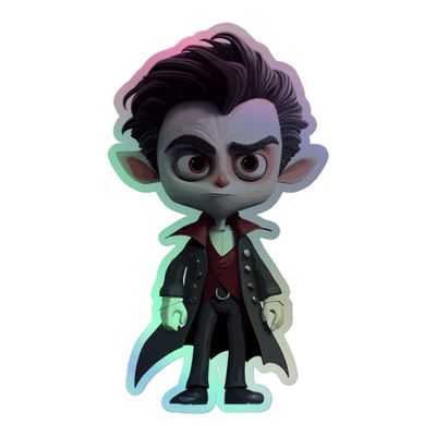 Halloween Vampire Boy (1) Holographic Sticker