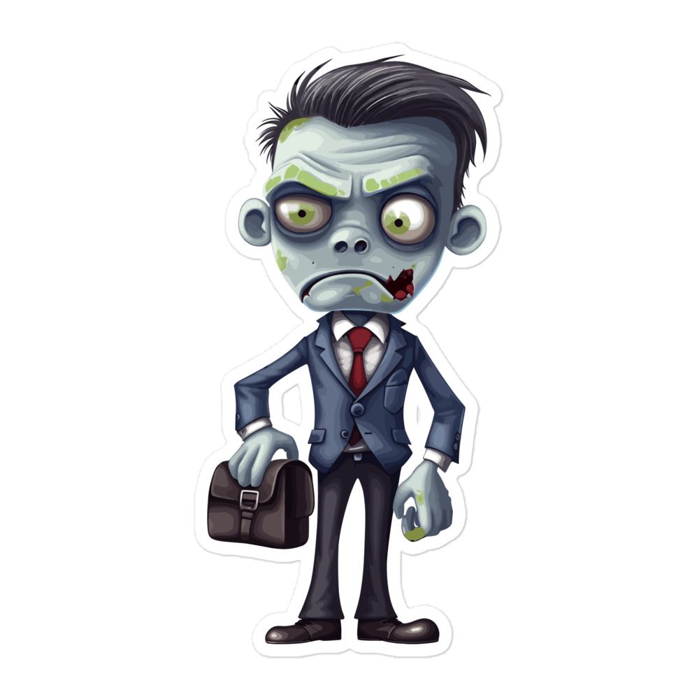 Halloween Zombie in a Suit (1) Sticker
