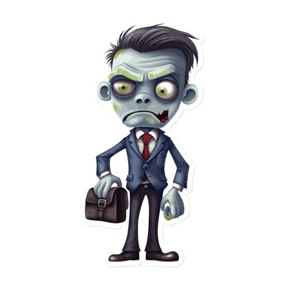 Halloween Zombie in a Suit (1) Magnet