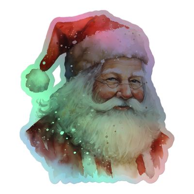 Santa Claus (1) Holographic Sticker