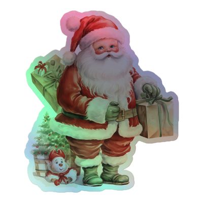 Santa Claus (2) Holographic Sticker