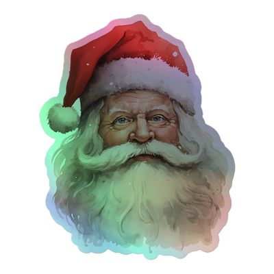 Santa Claus (4) Holographic Sticker