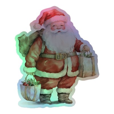 Santa Claus (10) Holographic Sticker