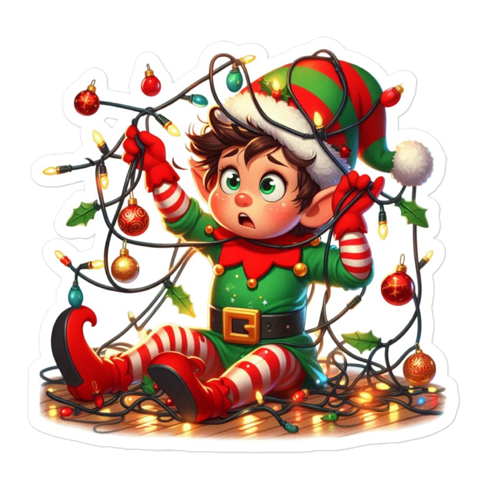 Funny Christmas Elf Sticker