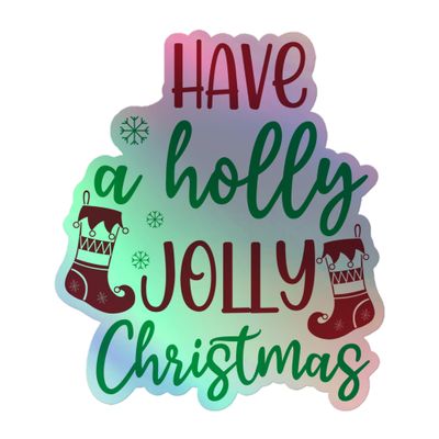 Holly Jolly Christmas Holographic Sticker