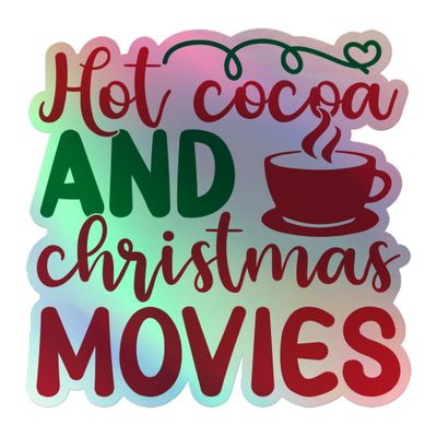 Christmas Hot Cocoa Holographic Sticker