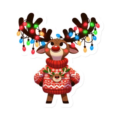 Funny Christmas Reindeer Magnet