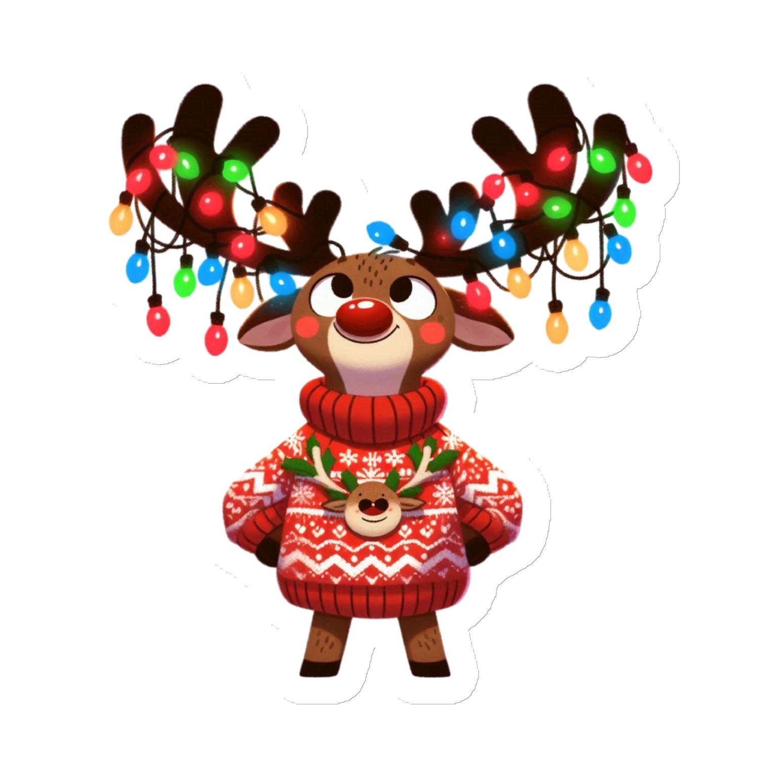 Funny Christmas Reindeer Magnet