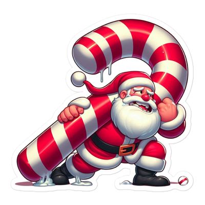 Funny Christmas Santa Sticker