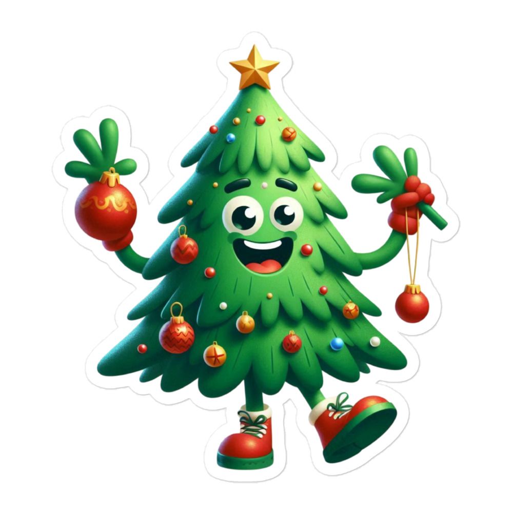 Funny Christmas Tree Sticker