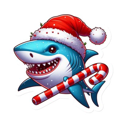 Funny Christmas Shark Magnet