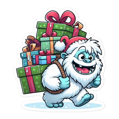 Funny Christmas Yeti Sticker