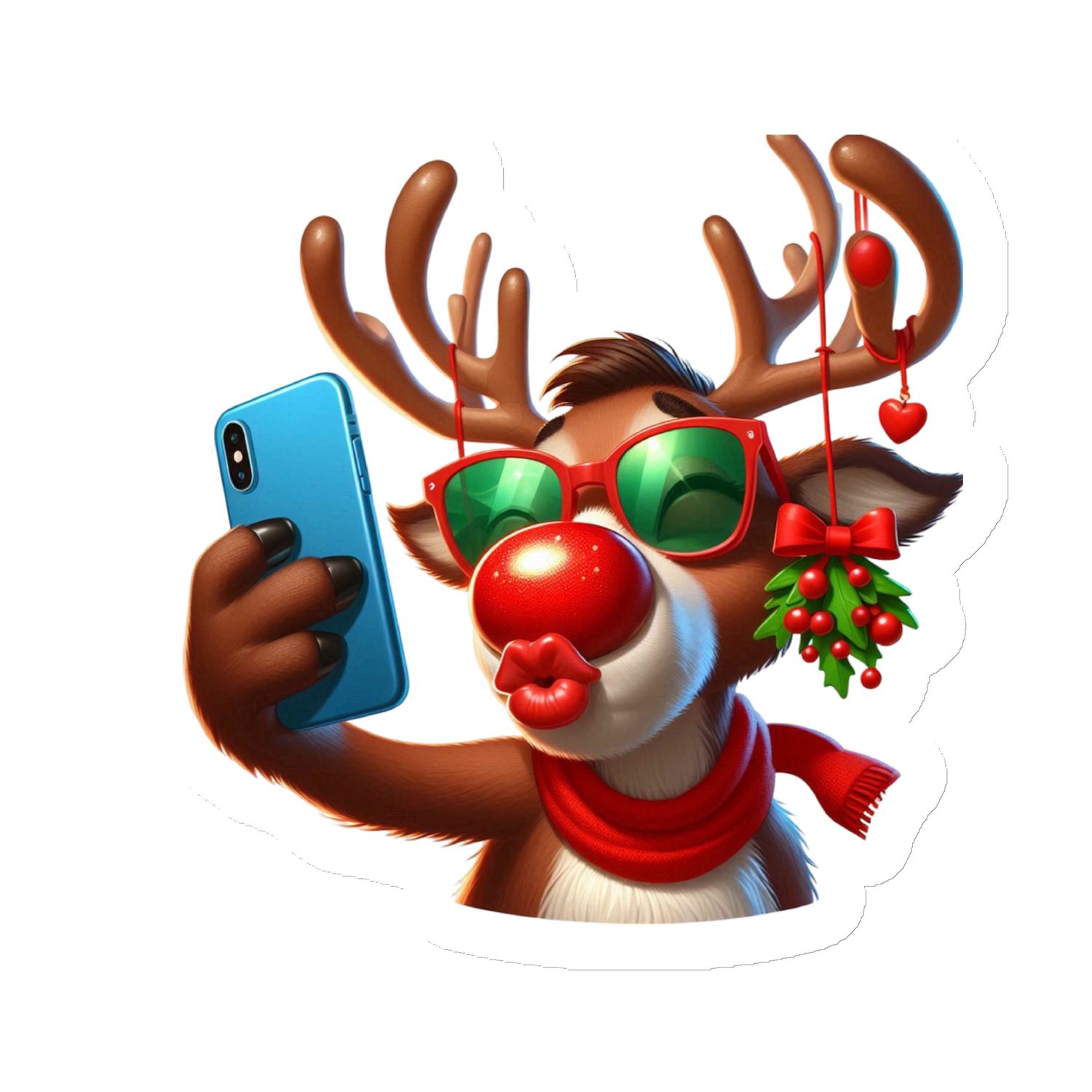Funny Christmas Reindeer Selfie Magnet