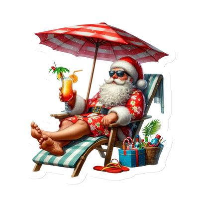 Funny Santa Tropical Vacation Magnet